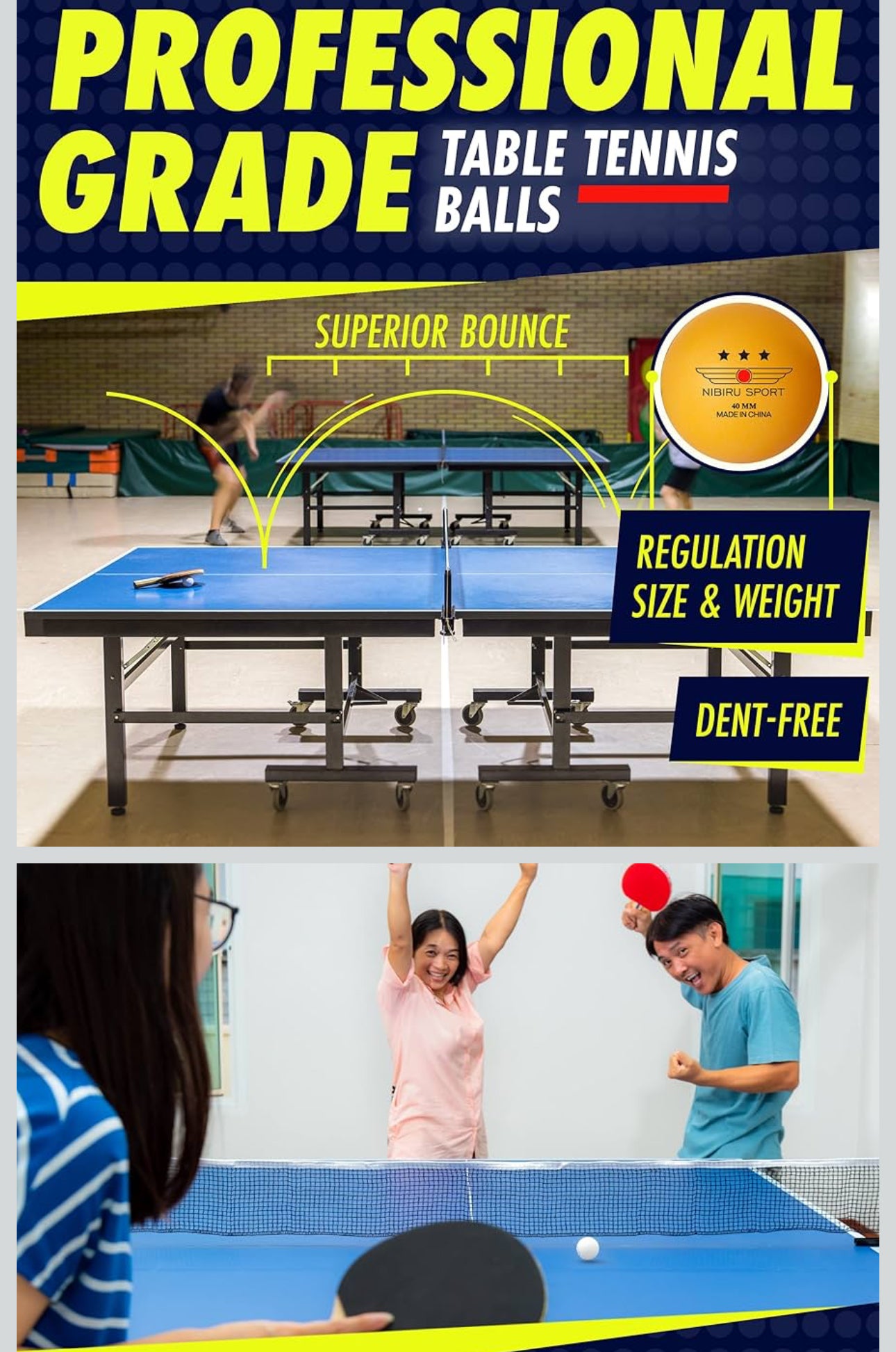 NIBIRU SPORT Professional Ping Pong Paddle Sets - 2 Player or 4 4-Player Set