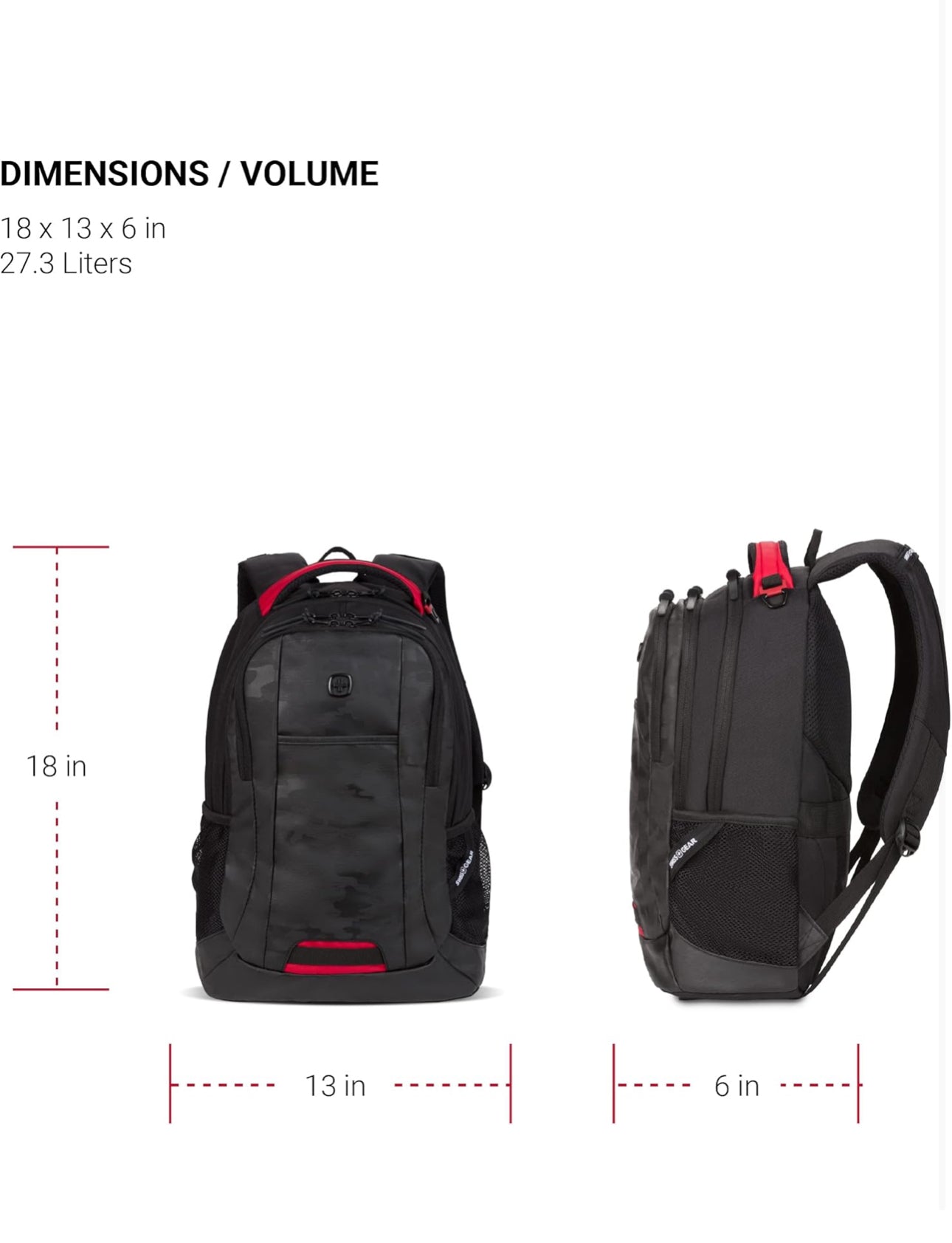 ⚡ HOT SALE! SwissGear Cecil 5505 Daypack, Backpack, Camo Black Daypack 18-Inch